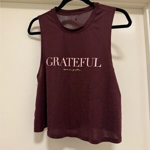Spiritual Gangster Maroon/Burgundy Sleeveless Crop Tank Top